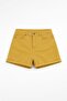 Women's High Waist Folded Hem Yellow Mom Jean Shorts