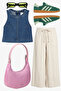 Women's Canvas Pink Half Moon Handbag 242 - 5