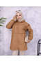 Hooded Zippered Raincoat Trench Coat Brown