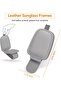 2-piece magnetic leather sunglasses clip, car sun visor accessories, glasses frame (gray)