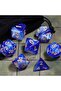 7-Piece Polyhedral Dice Set for D&D, Acrylic Blue White Swirl RPG Dice with Velvet Bag