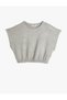 Crop T-Shirt Short Sleeve Elastic Waist Crew Neck