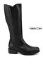 Women's Black Zippered Thick Heeled Genuine Leather Boots