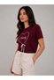 Women's 100% Cotton Baby Printed Ribbon Detail T-Shirt - 3