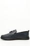Men's Navy Blue Antique Tasseled Genuine Leather Shoes - 3