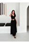 Tesettür Skirt - Pleated with Belt / Textured Fabric Maxi Length Skirt - 3