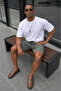 Men's Premium Jogger Relax Fit Khaki Short Combed Cotton Shorts - 5