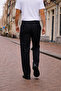 Men's Daily Basic Cotton Black Fabric Trousers - 6