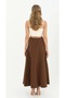 Women's Stitching Detailed Segmented Bell Skirt Bitter Brown 18202 - 3