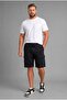 Relax Fit Straight Leg Plus Size Black Shorts H2058Ax26Sm