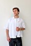Basic Oversize White Poplin Crop Shirt - 2