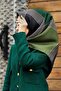 57% Silk 43% Viscos Twill Silk Geometric Pattern Emerald Green Color 90X90 Scarf Planting Shape : Hand - 5