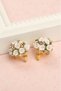 Women's Yellow Steel Flower Bouquet Earrings - Vintage Rose Design - 3