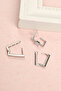 Non-Tarnish Steel Geometric Earring Set - Unisex White Color - 4