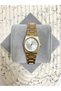 Poiva Minimal Design Gold White Stone Dial Steel Women's Wristwatch - 3