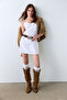 Optical White Alia Polka Dot Lace Cotton V-Neck Nightgown