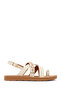 Women's White Sandals with Back Buckle and Stones 26Sfe463414