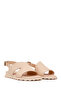 Women's Beige Buckle Leather Sandals 26Sfd350418 - 2