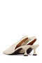 Women's Beige Open Back Short Heeled Leather Shoes 26Pfd230318 - 8