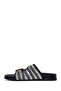 Women's Black Double Buckle Braided Slippers 26Sfd441929 - 3