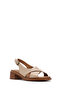 Women's Beige Ankle Buckle Short Heeled Leather Sandals 26Sfd341418 - 7