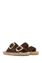 Women's Leopard Buckle Suede Leather Espadrille Slippers 25Sfd 205010 - 3