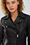 Bella Women's Black Slim-Fit Biker Leather Jacket 23Wgd5106U4 - 6