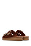 Women's Tan Buckle Suede Leather Comfort Slippers 25Sfd340110 - 5