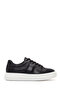 Men's Black Lace-Up Thick-Soled Sports Shoes, Leather Sneaker 26Sfd688118