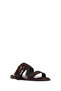 Women's Brown Buckle Suede Leather Slippers 25Sfd 160710 - 6