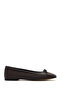 Women's Brown Bow Shoes, Leather Ballerinas 26Pfd140418