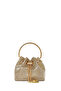 Women's Beige Long Chain Strap Piece Stoned Mini Evening Dress Bag 26Sbd2956Ts - 5