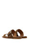 Women's Beige Buckle Suede Leather Slippers 25Sfd160710 - 5