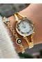 Gold Yellow Steel Strap Bridal, Engagement, Wedding Women's Wristwatch - 4