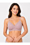 Soft Touch Seamless Lilac Color Laser Cut Seamless Adjustable Strap Women's Bra Without Underwire