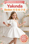 Girls' Floral White One-Shoulder Dress - 4