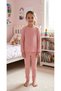 Girl's Cotton Dried Rose Color Corduroy Long Sleeve Tights Set