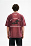 Men's Printed and Embroidered Washable Oversize T-Shirt Cherry