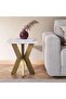 Faroe End Table Marble - White & Antique Brass - 2