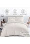 Park Lane Woven Stripe 3-piece King Duvet Cover Set 230x220cm - Stone - 4