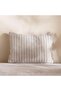 Designora Grid Jacquard Filled Cushion With Feather Insert 35x50 Cm- Beige