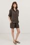 Coffee 100% Lyocell Shirt Shorts Women's Set - 4