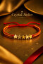 Yellow Red 5 Star Fan Bracelet Adjustable Cord Handmade Macrame Hematite