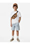 Denim Shorts with Pocket Detail and Tie Waist
