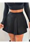 Black Pleated Mini Skirt - 3