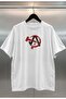 Anarchy Digital Print Oversize White Unisex T-Shirt