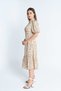 Mid-Length Fitted Dress with Half Collar - 3