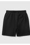 Men's Black 100% Cotton Logo Detailed Drawstring Bermuda Shorts - 4