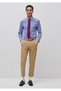Men's beige stretch cotton gabardine chino pants with back pocket detail - 3