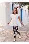 Daisy Printed Set for Ages 6-9 - Off-White